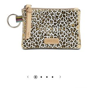 Consuela KIT design pouch gold with a lighter gold leopard print design on it